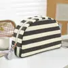 Nueva Bolsa de Maquillaje Rayada con Conchas Organizador Portátil de Artículos de Tocador Bolsa Pequeña de Lavado para Viaje Bolsa de Gran Capacidad