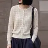 Cárdigan de Ganchillo Fino Vintage para Mujer, Nuevo Estilo Otoño/Invierno 2026, Abrigo Suéter Petite, Camisa Base Versátil