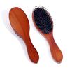 Pente com Almofada de Ar em Madeira de Faia é Arredondado e Não Machuca o Cabelo, Pente Fofo, Cabelo Liso, Combate Estática, Cabo Longo, Dentes Largos, Pente de Massagem, Pente para Cabeleireiro
