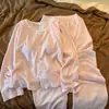 Pijama feminino de outono e inverno com bojo embutido, forrado com fleece dos dois lados, roupão de casa quente e estiloso, conjunto de pijama de inverno
