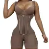Nova Modeladora Plus Size Estilo Europeu e Americano com 13 Barbatanas de Peixe para Afinar a Cintura, Controle Reforçado de Dupla Camada para a Barriga, Levanta Bumbum, Abertura com Zíper na Virilha e Design de Peça Única