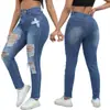 Jeans de Mezclilla Elástica de Cintura Alta Temu con Diseño Diagonal de Botones para Mujer Moda Transfronteriza Europea y Americana Rasgados 2026