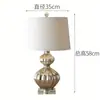 Lámpara de Mesa Americana Creativa Elegante Simple Moderna Neoclásica Lámpara de Mesita de Noche para Dormitorio Decoración Escandinava para Sala de Estar Lámpara de Mesa de Cristal
