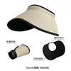 Nuevo Estilo de Verano Sombrero de Sol de Paja Sin Costuras para Mujer, Anti-UV, Portátil, Plegable, Sombrero de Sol de Copa Vacía