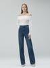 Ropa nueva de otoño para mujer Pantalones vaqueros Lycra elástico universal simples de pierna ancha lujo ligero cintura alta Pantalones vaqueros de campana