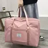 Bolsa de almacenamiento de viaje de gran capacidad, portátil para hombres y mujeres, bolsa de equipaje para gimnasio en rosa, morado, negro, diseño simple y elegante