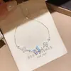 Pulsera de Flor de Zircón con Mariposa Estilo Pastoral para Mujer, Exquisita Pulsera de Nicho de Gama Alta, Joyería de Mano Simple y Versátil al por Mayor