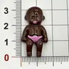 Muñeca Negra Pequeña Transparente Dibujos Animados Accesorios de Resina para Manualidades Imanes para Refrigerador Pinzas para el Cabello Adornos para el Cabello Zuecos Venta al por Mayor