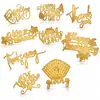 Estilo Ins Topper de Bolo de Acrílico para Ação de Graças Letras de Espelho Dourado Decoração de Cupcake de Acrílico