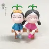 Chaveiro Pingente Boneco Casal de Brotos de Feijão Desenho Animado PVC Acessórios para Decoração de Micro Paisagem Venda por Atacado