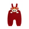 Conjunto de Duas PeçasRoupa de Ano Novo para BebêMacacão de Inverno para Recém-NascidoMeninos Meninas Roupas Festivas Roupa Infantil