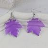 Cross-border AliExpress Amazon popular bonito dinossauro série brincos colorido árvore Maple Leaf Verde roxo gancho de orelha pino de orelha