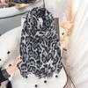 Bufanda Clásica de Cachemira con Estampado de Leopardo para Otoño e Invierno Europeo y Americano, Moda Elegante para Mujer Japonesa y Coreana