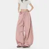 Calças Casuais Pleated de Secagem Rápida Estilo Americano para Homens e Mulheres, Calças Longas Soltas de Verão para Outdoor, Caminhada, Paraquedista, Calças Táticas de Marca Tendência com Personalidade