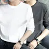 Camiseta deportiva casual para hombre de manga larga con estampado, moderna para adolescentes, adecuada para todas las estaciones, cuello redondo, top básico de manga larga