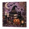 Set de Arte de Pintura de Diamantes DIY de Halloween Transfronterizo con Pegatinas de Perlas, Pintura Decorativa para Colgar en la Pared con Atmósfera Festiva