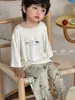Pijama de Modal para Niños Niños, Estilo Delgado de Verano, Ropa de Casa para Niños Pequeños, Conjunto de Manga Tres Cuartos, Nuevo Modelo 2026, Clase A