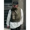 Chaleco chaqueta de trabajo corto estilo japonés al por mayor para hombre, chaleco funcional de verano fino con capucha y múltiples bolsillos estilo americano