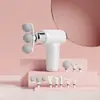 Nova pistola de massagem multi-cabeça, massageador muscular elétrico portátil recarregável para uso doméstico, relaxador muscular pequeno