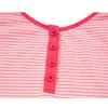Camisola de Rayas con Bloques de Color y Medio Botón de Dopamina Unbdns para Mujer, Top de Verano Ajustado Favorecedor para Chicas Atrevidas