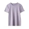 Camiseta de Manga Curta para Mulheres 2026 Novo Estilo Versátil Respirável Linho Tencel Amigo da Pele Confortável Gola Redonda Casual Manga Curta H032409