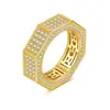 Anillo para Hombre de Plata S925 Europeo y Americano Explosiones Transfronterizas Mosan Completo Moda Flash Hueco Anillo Tendencia Hip Hop Outlet de Fábrica