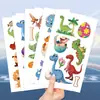 10 Piezas Pegatinas de Tatuaje de Dinosaurio Dibujos Animados Infantiles Graffiti Brazo Cara Pegatinas Impermeable Temporal Tatuaje Pegatina Set