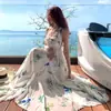 Vestido strapless estampado estilo isleño para mujer, perfecto para el verano, con un ambiente dulce y elegante, ideal para unas vacaciones en Bali, con estampado floral y diseño largo.
