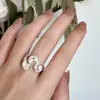 Anel Irregular com Delicado Padrão Floral para Mulheres, Anel Aberto Simples e Fashionável Estilo Ins Nicho, Anel para Dedo Indicador, Tendência