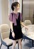 Vestido casaco roxo terno de duas peças moda estilo ocidental idade-redução comércio exterior temperamento verão 2023 novos produtos europeus