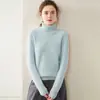 Suéter de cachemira Bai Cai Rong 2026 para mujer, versátil, diseño de cuello alto, tejido de lana, elegante