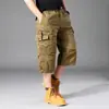 Pantalones Deportivos para Hombre Europeos y Americanos con Múltiples Bolsillos, Pantalones Casuales de Siete Puntos, Shorts de Trabajo Resistentes para Exteriores Sueltos, Elegantes