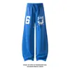 Colección Otoño 2026: Pantalones de Mezcla de Algodón Estampados Estilo Americano Blancos, Tallas M-5XL, HK261097-Especial P34