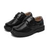 Zapatos de cuero negro para niños gorditos zapatos de niño zapatos para niños grandes cabeza cuadrada pies anchos y gordos suela suave zapatos de actuación para niños una generación de cabello