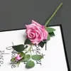 Uma Flor e Um Botão Canto de Veludo Rosa Decoração de Casamento Janela Cachoeira de Rosas Paisagismo Floral Externo Flores Artificiais Falsas Transfronteiriço