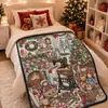 La manta de garabatos DIY navideña más vendida de Amazon, divertida manta de garabatos en blanco y negro para niños con temática de Papá Noel