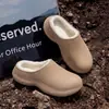 Pantuflas de algodón EVA impermeables, estilo nuevo para hombre, invierno, antideslizantes, de suela gruesa, aptas para usar en interiores y exteriores, con diseño de punta cerrada, y diseñadas para mantener los pies calientes, también disponibles como juego de pareja