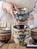 Cuenco de Arroz Cerámico de Alta Apariencia, Vajilla Cerámica para el Hogar, Pequeño Cuenco Creativo Pintado a Mano, Color Bajo Esmalte Personalizado para Postre