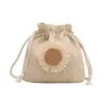 Bolso Tejido para Mujer Nuevo de Moda Verano 2025 de Paja Lindo Casual Tipo Cubo Moda para Chica Bolso de Hombro Cruzado