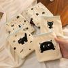 Nova Roupa Íntima Fofa de Gatinho Preto para Mulheres Algodão Puro Calcinhas Estudantis para Estudantes do Ensino Médio Roupa Íntima de Desenho Animado Estilo Japonês