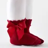 Meias de Algodão para Primavera, Outono e Inverno com Laço Grande Estilo Pequena Princesa Lolita Palácio Meias Curtas Bebê Rosa Fofo Menina