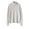 Textura Excepcional~ [100% Cachemir Puro] Suéter de Cuello Alto para Mujer, Ropa de Trabajo Sencilla y Prenda Básica Versátil
