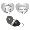 Llavero de metal con forma de corazón para tomar decisiones, de acero inoxidable, transfronterizo, con grabado a doble cara, moneda de bolsillo abrazable, regalo para familiares y amigos