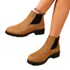 E-commerce Transfronteiriço 2026 Outono/Inverno Novidades Botas Chelsea Femininas Bico Redondo Camurça Faixa Elástica Salto Grosso Solado Grosso Sapatos Cor Sólida Botas de Cano Curto