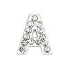 Accesorios de letras de diamantes de imitación de 18 mm para pulsera DIY, accesorios para collar de mascota, cromo, totalmente con diamantes