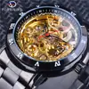 Forsining Reloj Mecánico Automático Impermeable Hueco Tallado Moda Casual para Hombre Estilo Europeo y Americano Venta al por Mayor