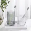 Tubo de Bastoncillos de Algodón Transfronterizo Taza de Enjuague Bucal para Hotel B&B Vaso para Cepillo de Dientes Vaso Transparente para Beber en Casa Vaso para Whisky