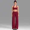 Conjunto de sutiã esportivo feminino de verão transpassado para atividades físicas com bojos, top para Pilates e yoga com costas bonitas