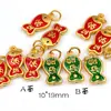 Imitación Arena Vietnamita Oro Gota Pintura al Óleo Chapado en Oro Colgante Pequeño Palabra Fu Conejo de Jade Pequeño Deslizante Accesorios diy Colgante Pequeño de Goteo