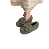 Zapatos planos peludos con lazo estilo hada, nueva colección otoño/invierno 2026, slip-on de peluche, cálidos y forrados de felpa, versátiles zapatos de algodón